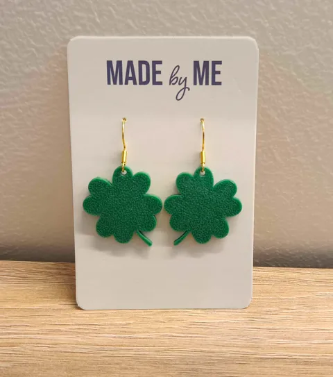 Four leaf clover earrings view 3