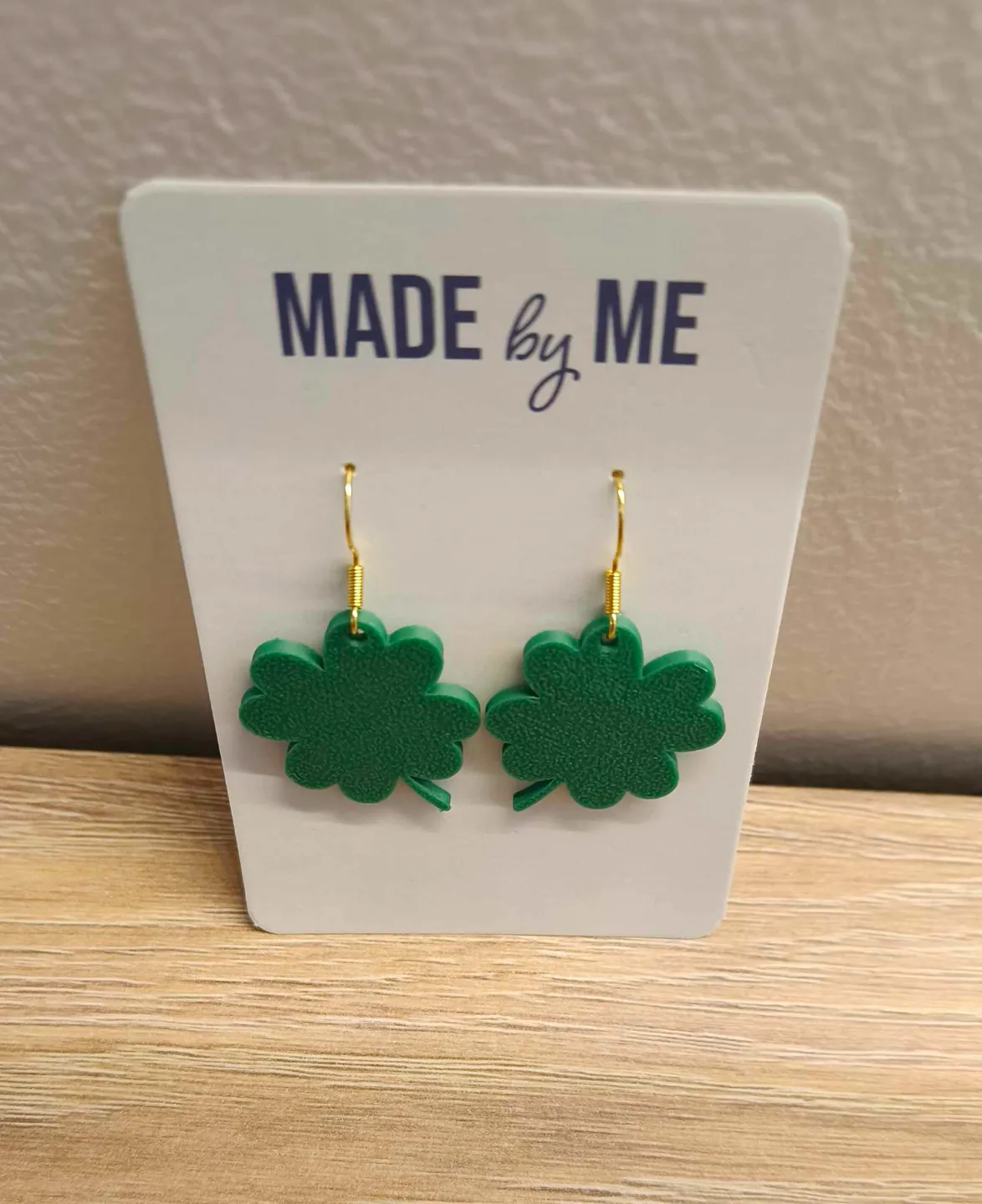 Four leaf clover earrings view 4