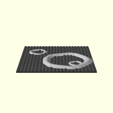 Tapa o cubierta: Brick LEGOs baseplate - Lunar / asteroid landscape — vista de referencia 3