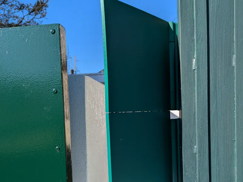 Small gate door with print in place hinge