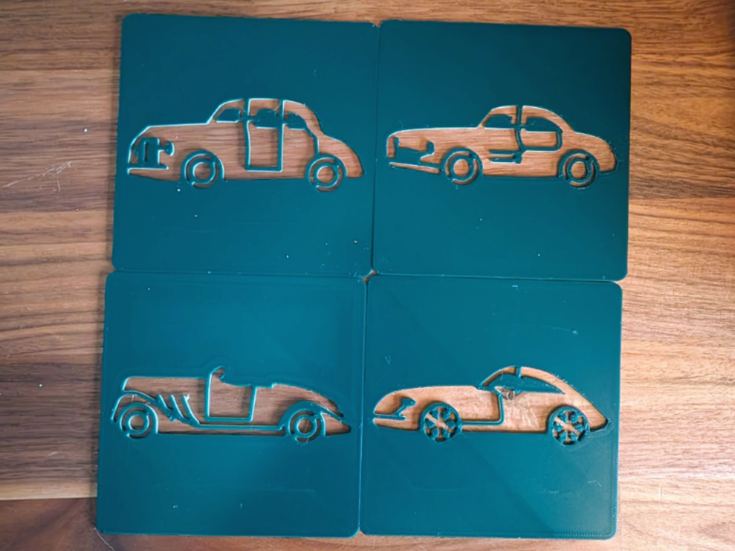 Classic Luxury Car Stencil Set - 1930s-1960s 3D model