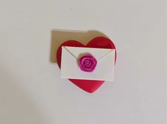 Heart with Letter and Rose Token / Love Letter