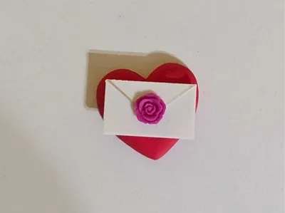 Heart with Letter and Rose Token / Love Letter