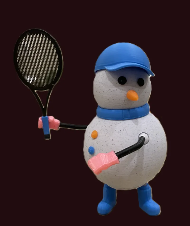 Snowman in Action - tennis
