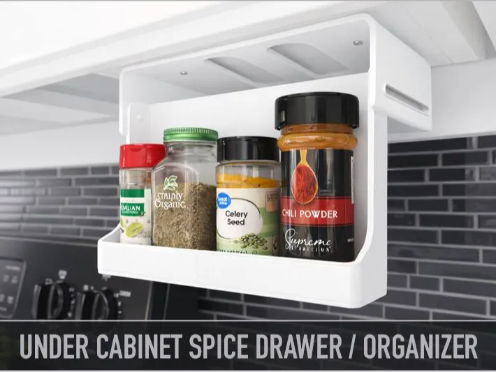 Under cabinet spice drawer