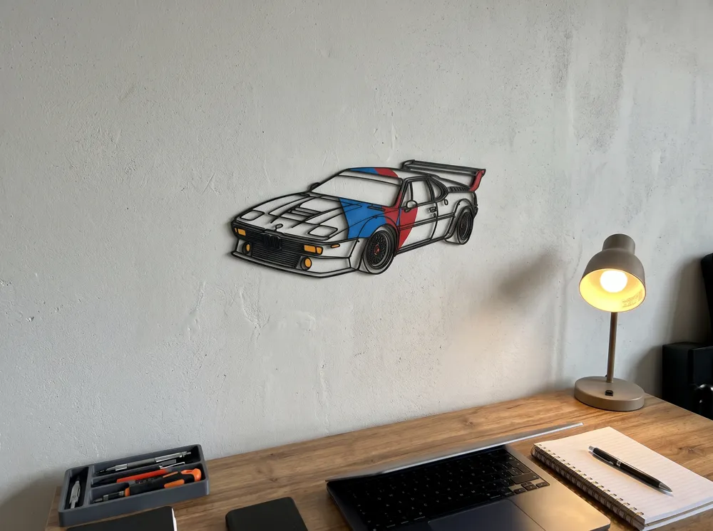 Racecar BMW M1 Procar Legend WallArt - Free 3D Print Model - MakerWorld