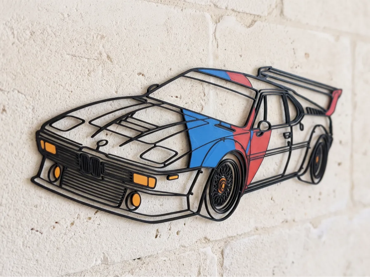 Racecar BMW M1 Procar Legend WallArt - Free 3D Print Model - MakerWorld
