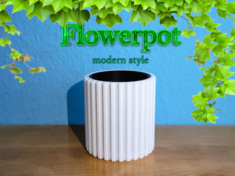 Modern flower pot with drip container
