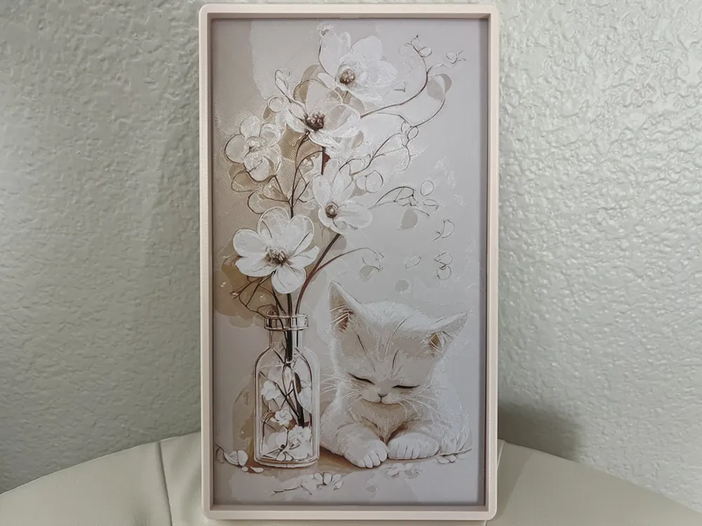Cat with Bloom Hueforge - Free 3D Print Model - MakerWorld