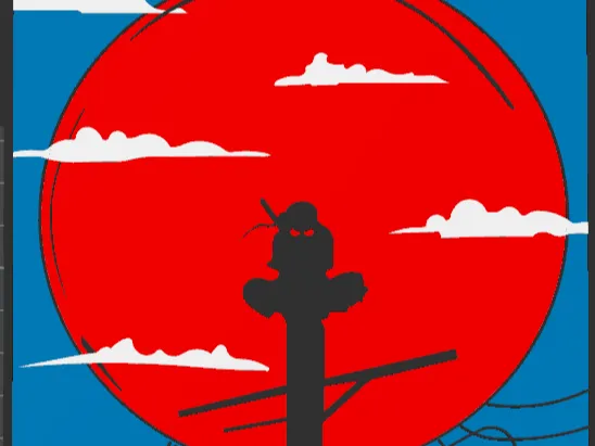 Itachi Wandbild Farbe Remix