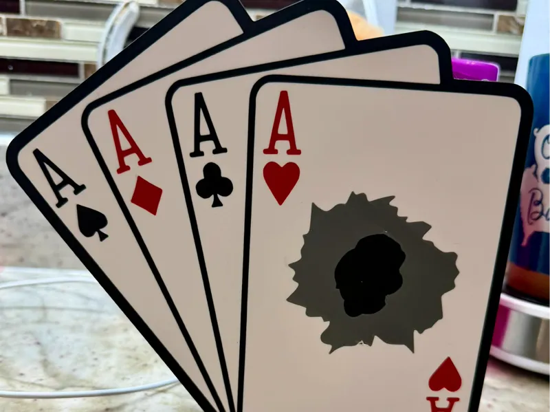 Four Aces with Gunshot Lightbox
