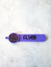 Pompom keychain with "Base" printed