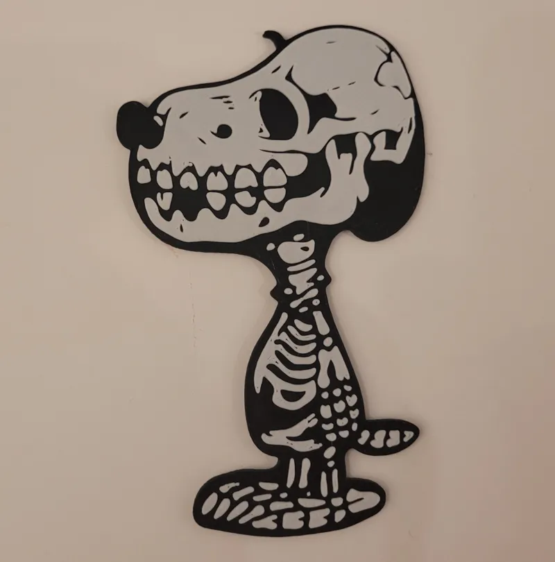 Snoopy Dog Skeleton Halloween Skull Keychain