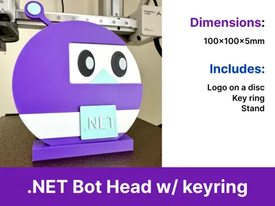 Microsoft .NET Bot Head Desktop stand and keyring