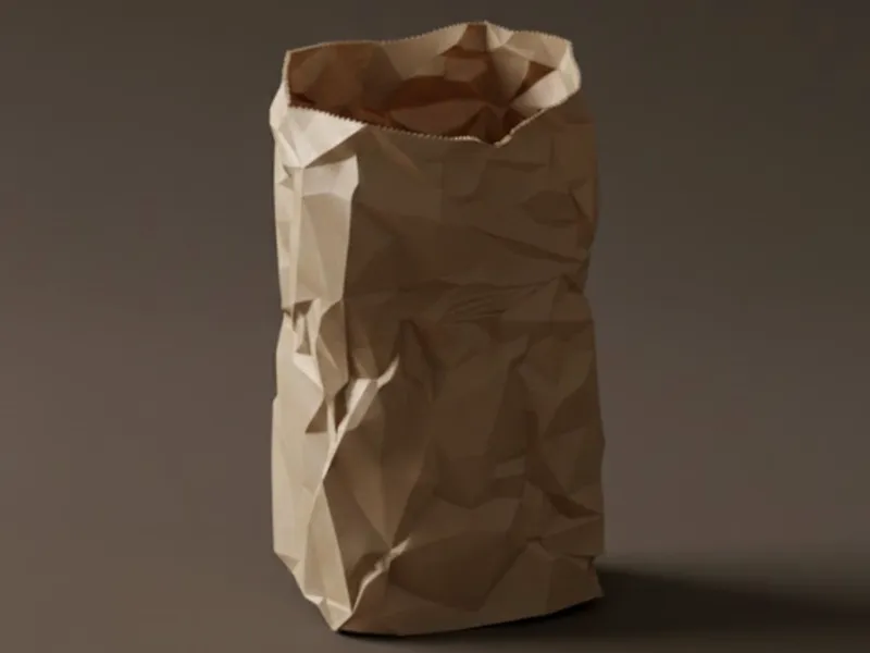 Realistic Crumpled Paper Bag /pen holder/Organizer
