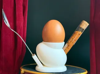 Eierbecher mit Löffel & Gewürzhalter