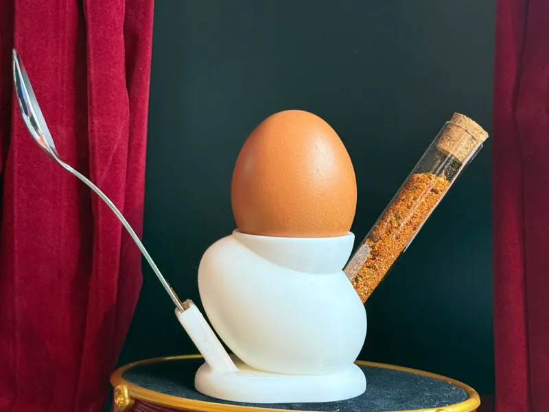 Eierbecher mit Löffel & Gewürzhalter