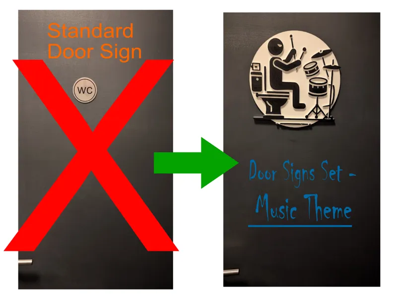 Door Signs Set - Music Theme 