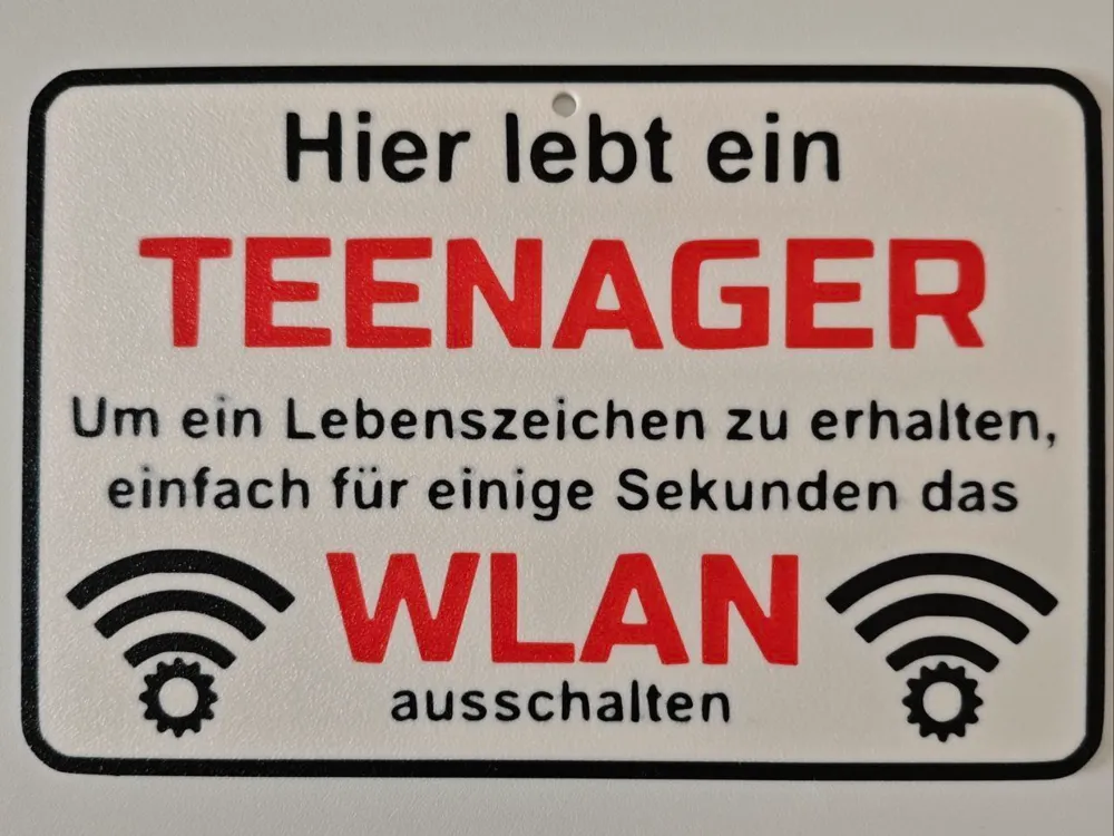 Funny Router Signs Funny Teenager WiFi Sign by timbo0674 MakerWorld: Download Free 3D Models
