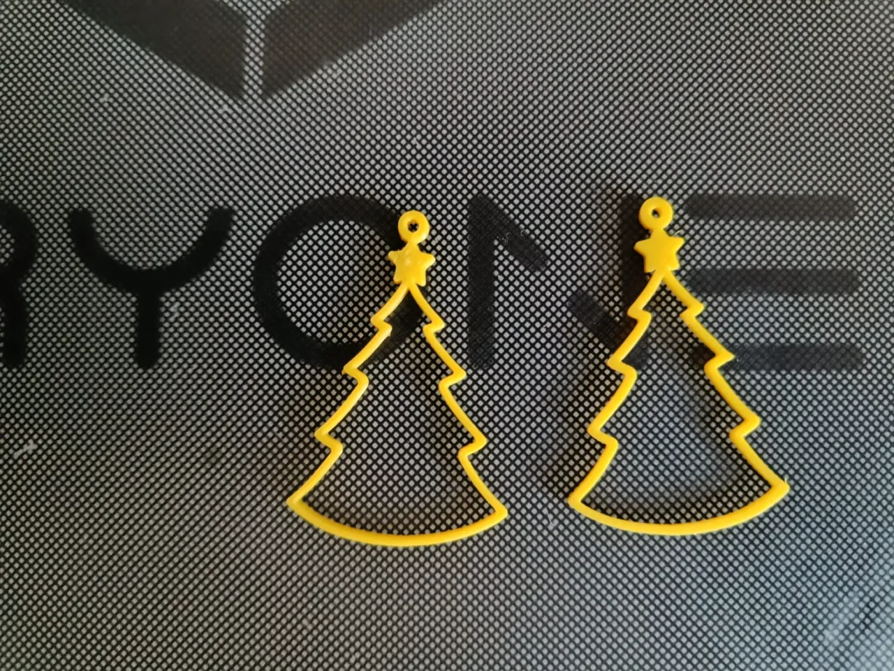 christmas tree earrings view 2