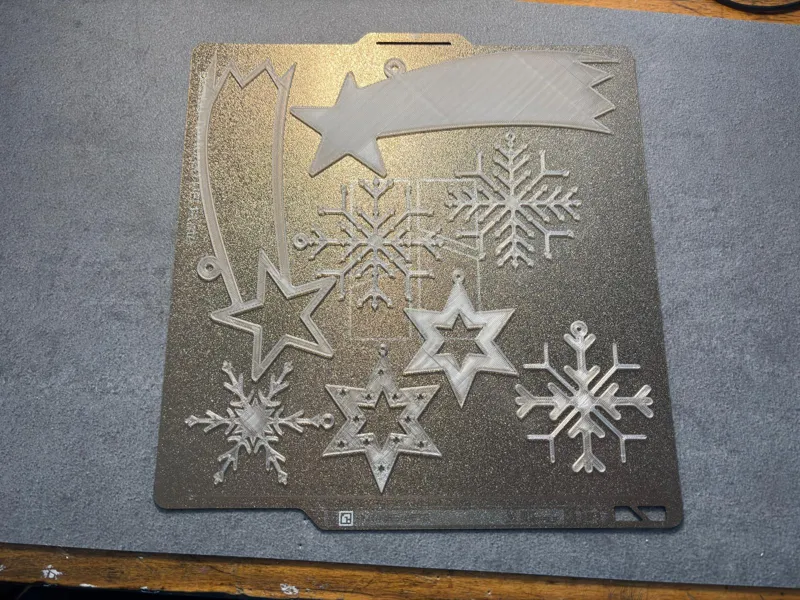 Snowflakes + christmas star + comet star