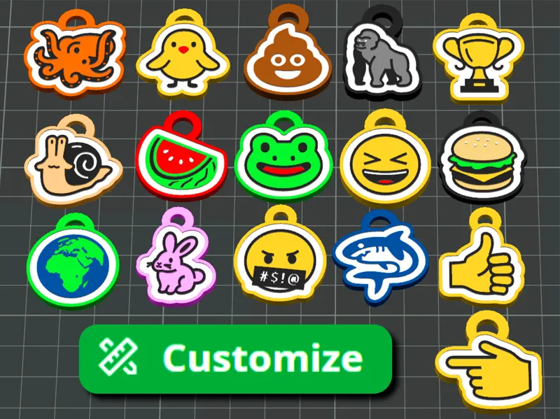 emoji Keychain Creator + Magnet  [OpenSCAD] 
