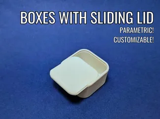 Customizable Box With Sliding Lid - Parametric