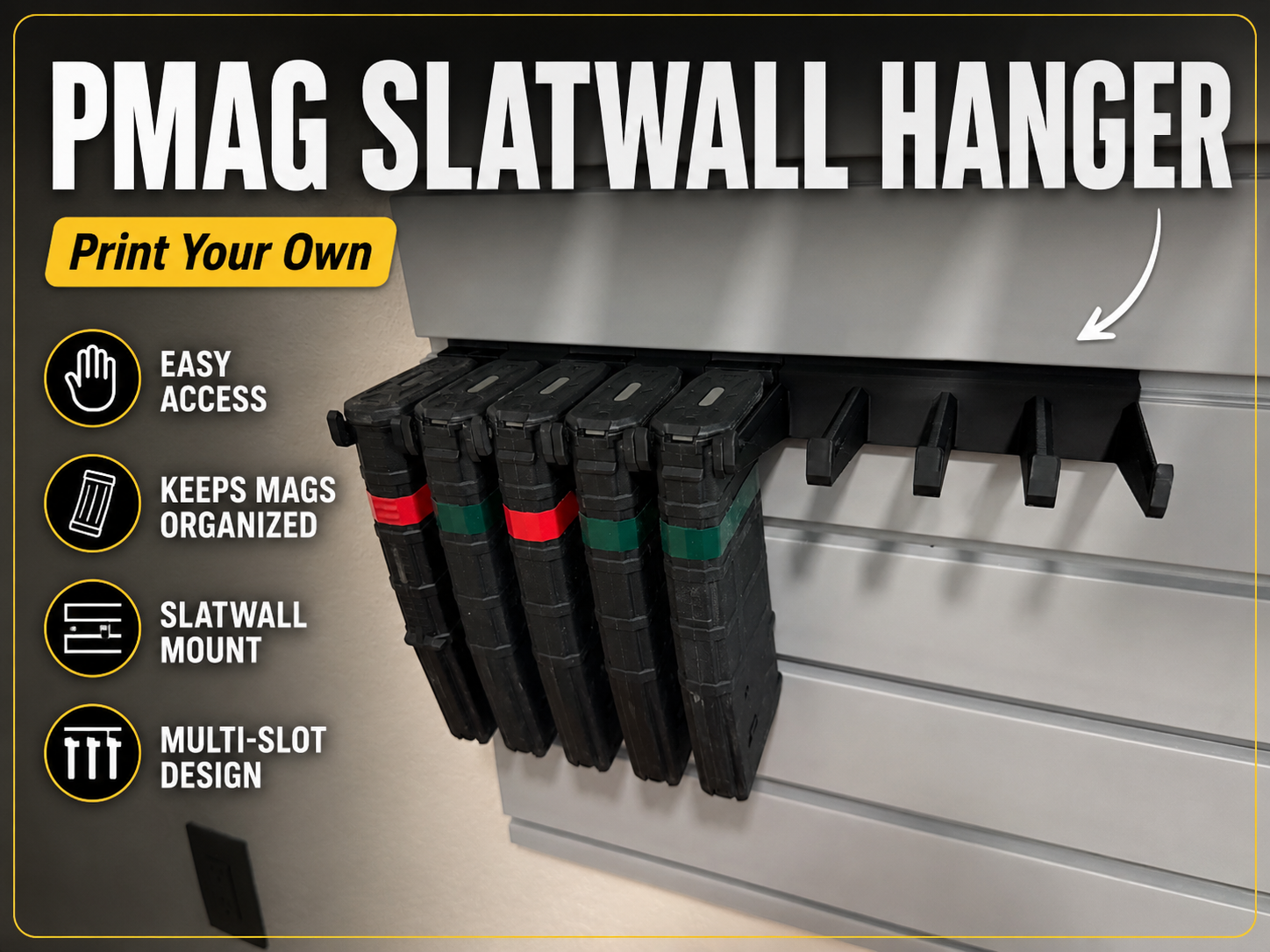 AR PMAG Magazine Slatwall Hanger