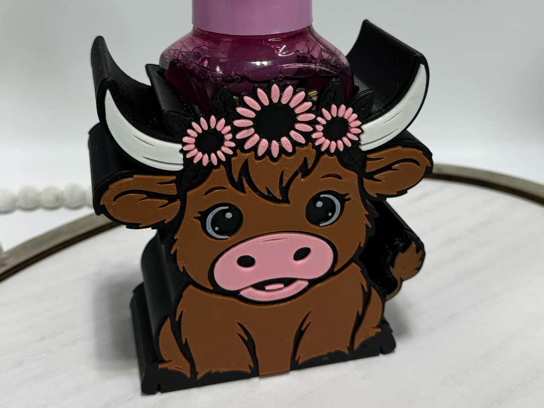 Floral Highland Cow Foaming Soap Holder BBW