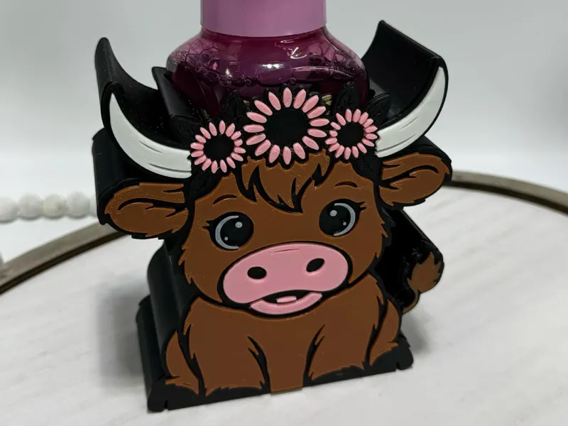 Floral Highland Cow Foaming Soap Holder BBW