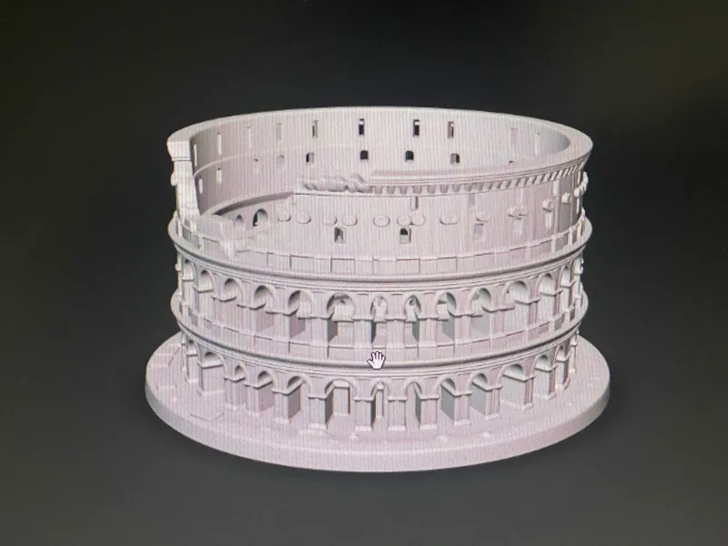 Roman Colosseum Miniature Weathered Ruins Desktop