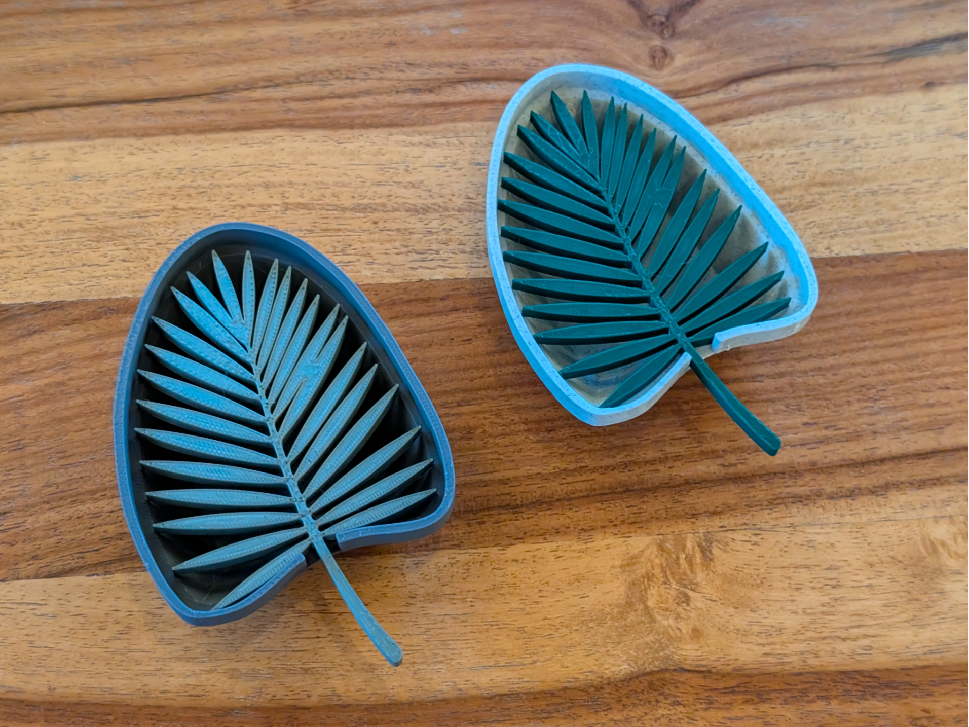 Tropical Palm Leaf Soap Dish | Self-Draining 3MF