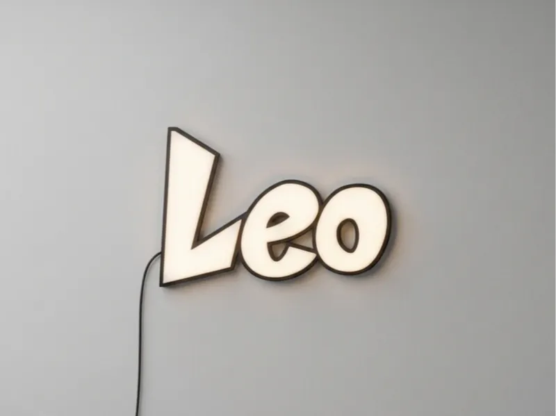 Insegna Led Nome 3D - Custom Lightbox - Leo