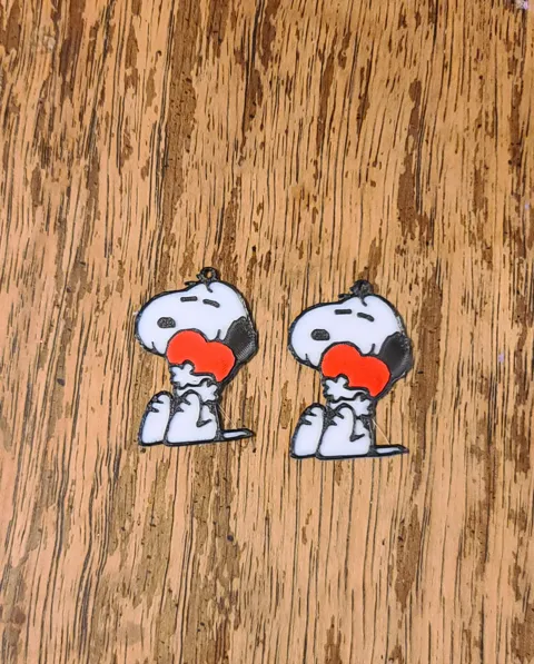 Snoopy Heart Earrings view 3