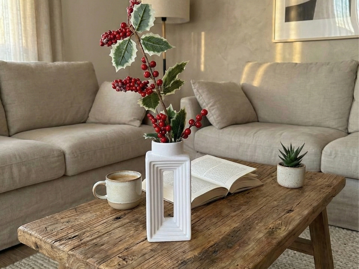 Rectangular Geometric Relief Vase