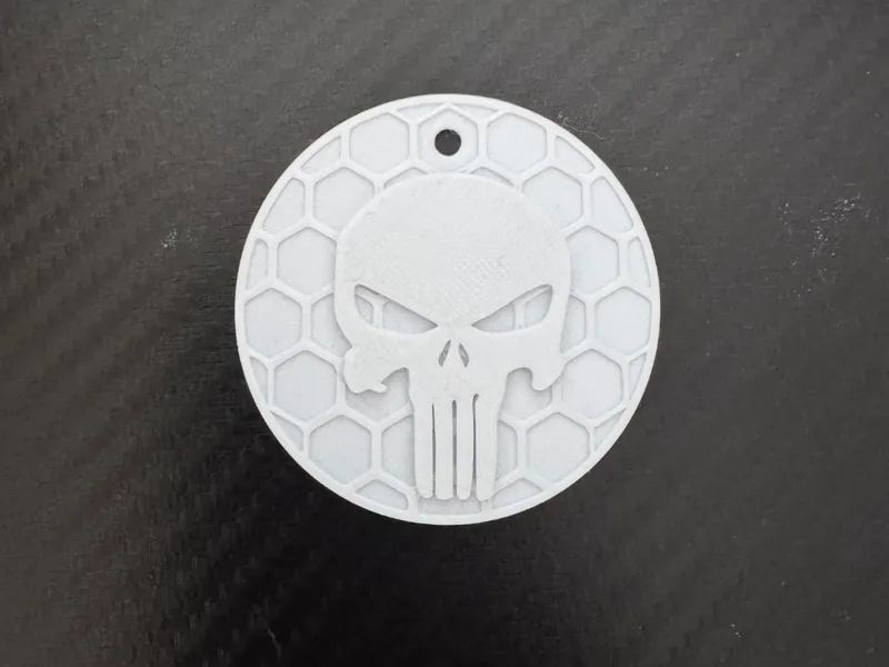 Punisher honeycomb keychain
