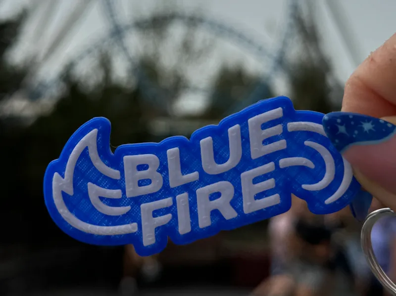 Blue Fire Megacoaster Keychain