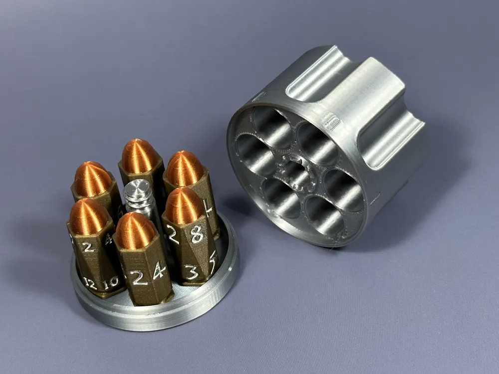 DND Revolver Cylinder Dice Box & Bullet Dice - Free 3D Print Model ...