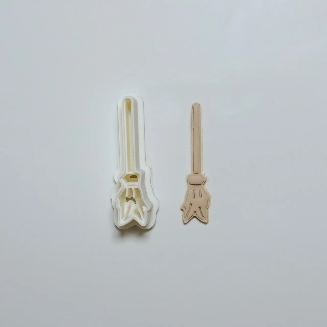 Witch's Broom Polymer Clay Cutter Earrings view 3