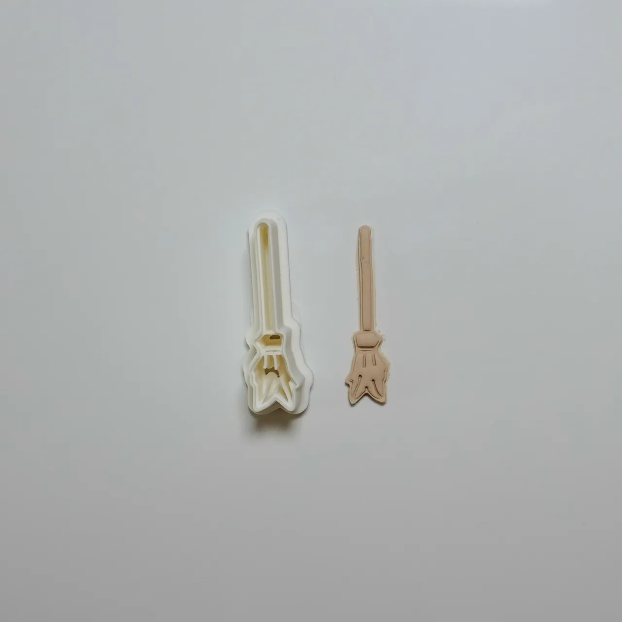 Witch's Broom Polymer Clay Cutter Earrings view 2