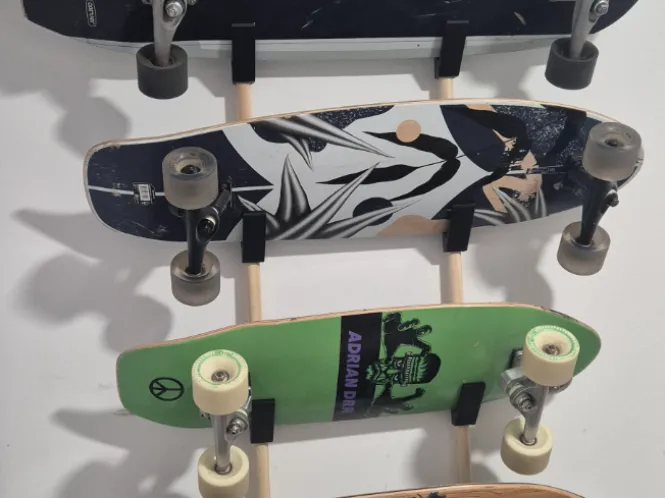 Modular Skateboard Wall Mount with Adjustable Rods
