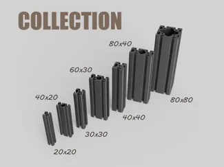 Aluminium profile extrusion collection STL STEP