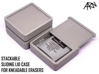 Stackable Sliding Lid Box for Kneadable Erasers