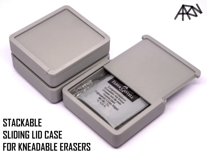 Stackable Sliding Lid Box for Kneadable Erasers
