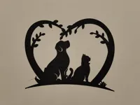 Déco murale chien et chat cœur — photo 2
