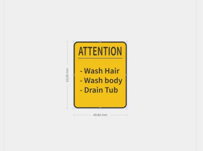 Shower reminder plaque for kids