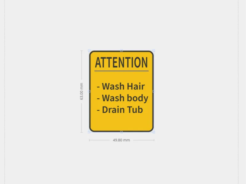 Shower reminder plaque for kids