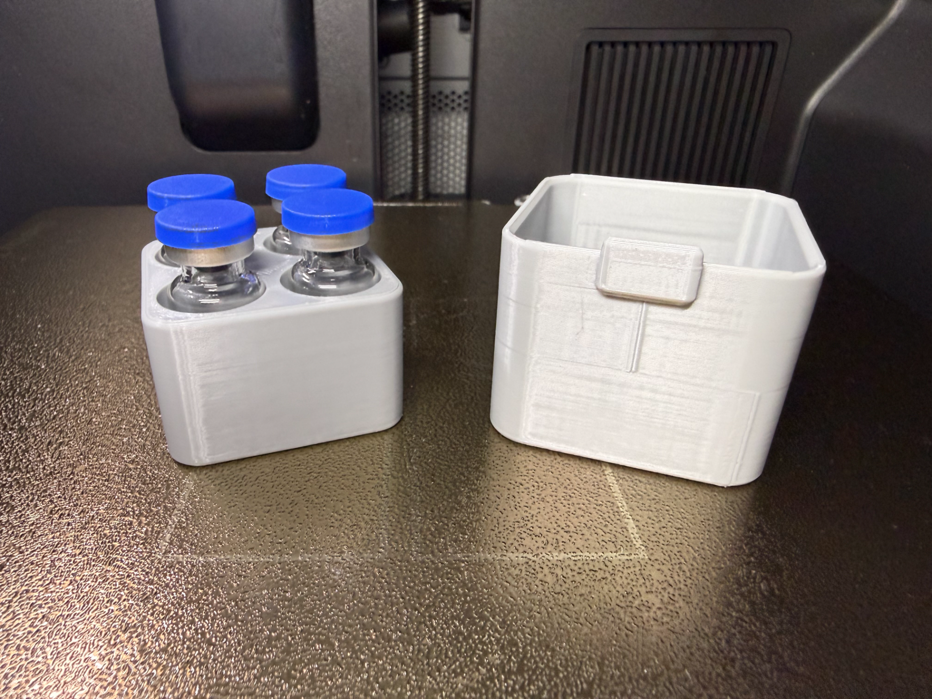 3 mL Vial Storage Case – 4-Slot Snap-Fit Design