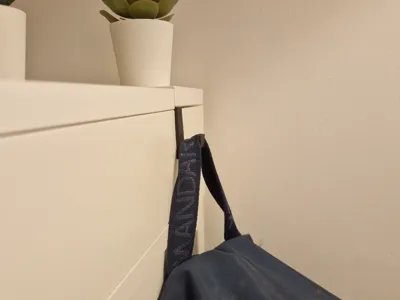 Ikea ALEX desk side backpack hook