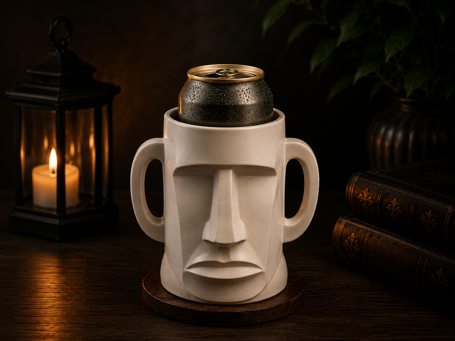 Moai Face Cup Holder  | Sculptural Desk Organizer